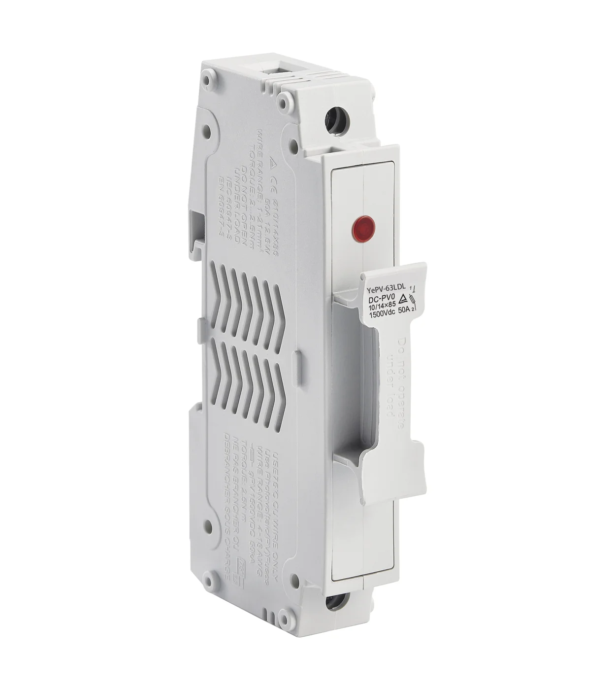YePV-63LD 1500VDC DIN Rail Mounting PV Fuse Holder