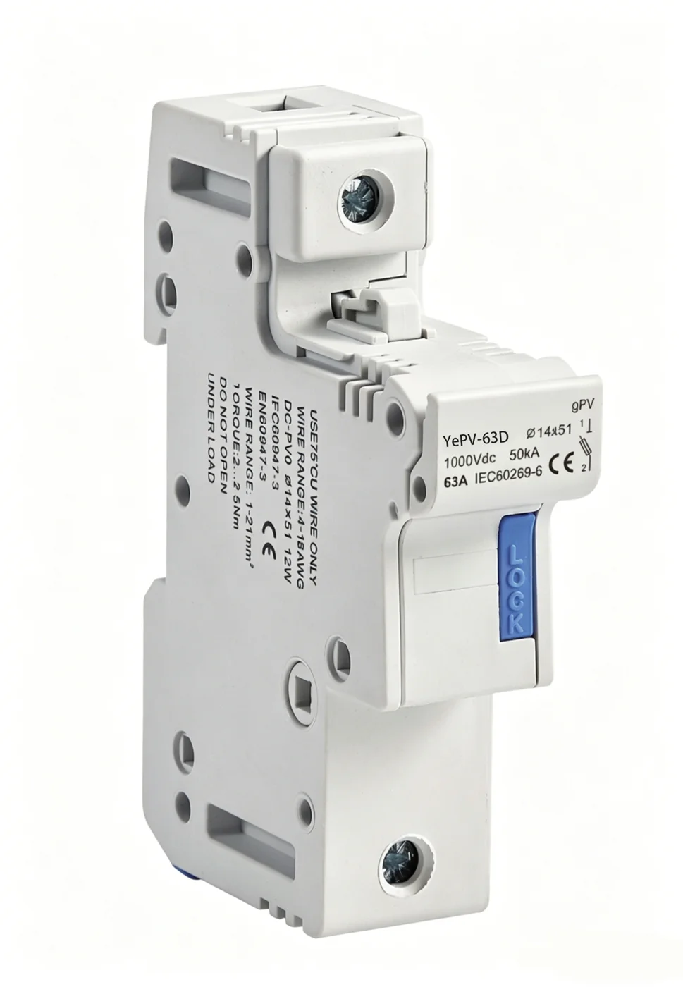 YePV-63D 1000VDC 14x51mm PV Fuse Holder